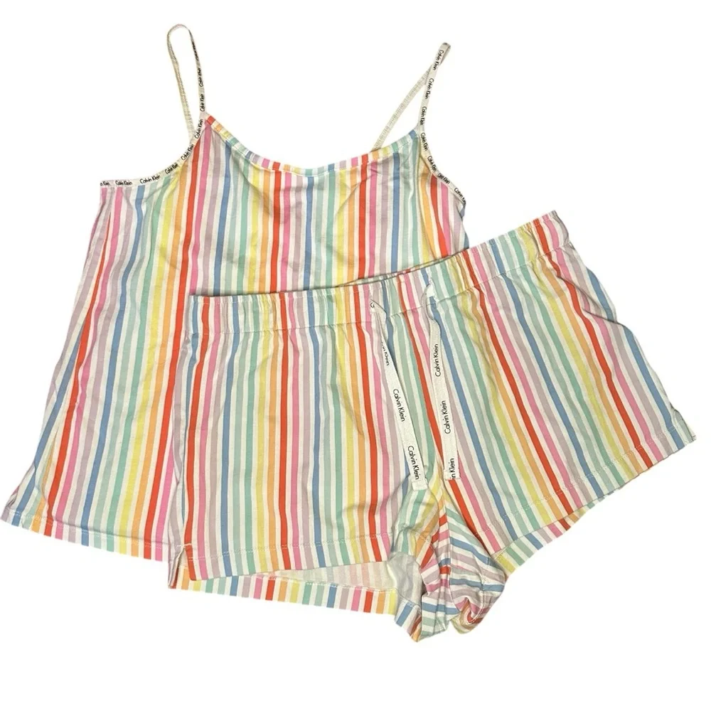 Calvin Klein Women’s Sleep Set Multi Colored 2 Piece – Size Medium - Picture 1 of 11